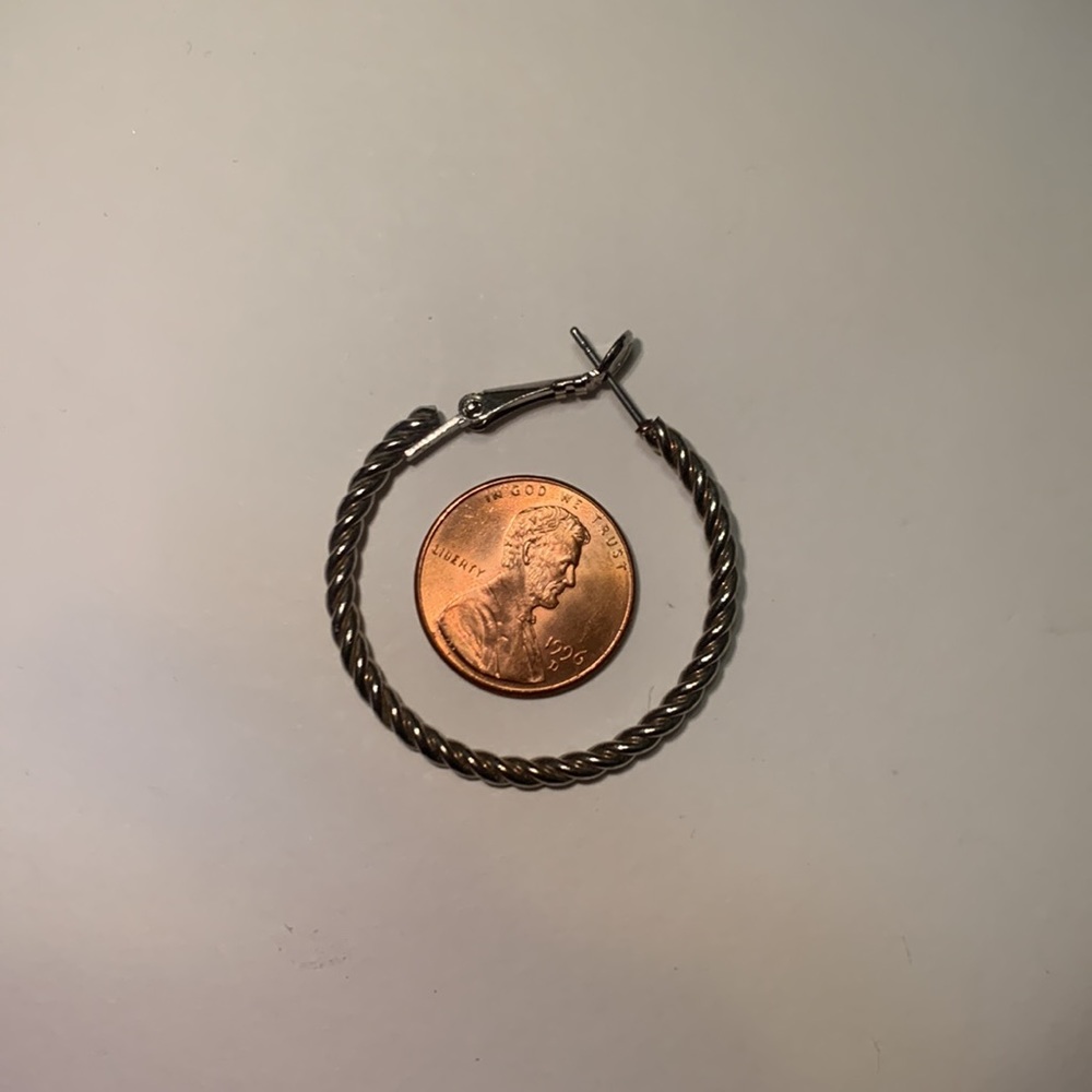 Silver Braided Hoops - Picture 2 of 2